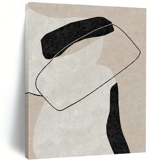 Beige - Black Abstract Art for Scandinavian - Style Living Room & Art Gallery Corridor DLZ2026