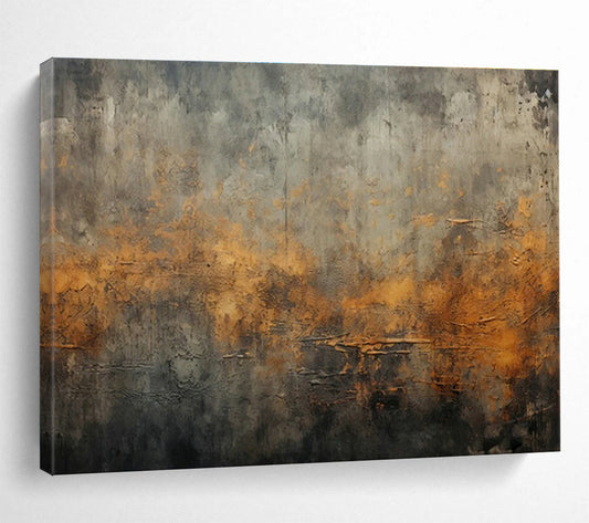 Grey - Orange Industrial Abstract Art for Loft Living Room DLZ2753