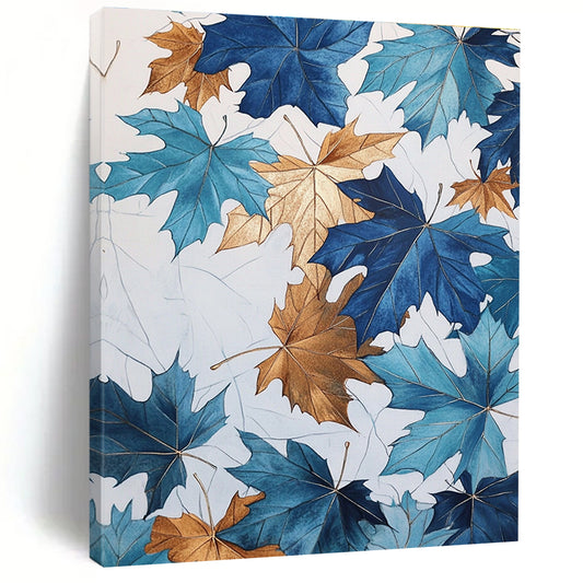Blue and Gold Maple Leaves for Autumn - Themed Restaurant & Art - Loving Home STSC1154