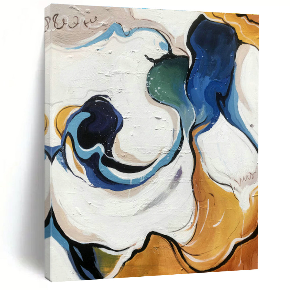Curved Color Abstract Art for Living Room & Bedroom DLZ0465