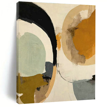 Circular Color Block Abstract Art for Modern Café & Mid - Century Home Living Room DLZ1621