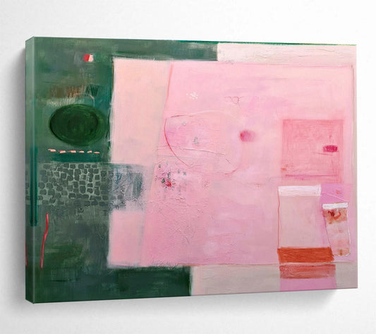 Pink - Green Geometric Abstract Art for Stylish Boutiques DLZ2444
