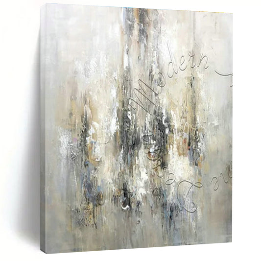 Gray - White Abstract Art for Industrial - Style Home & Contemporary Art Gallery DLZ1826