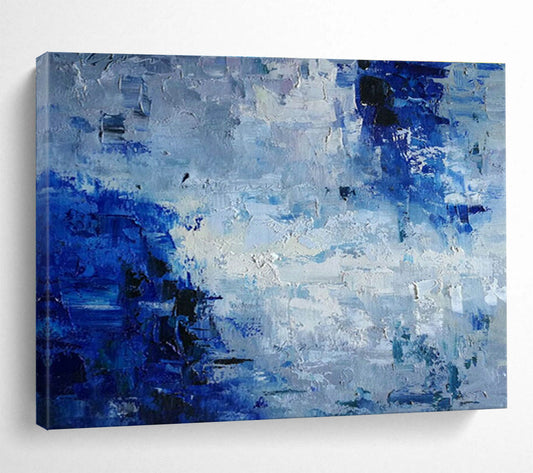 Blue - Toned Abstract Art for Coastal Home Bedroom Relax Corners DLZ3235