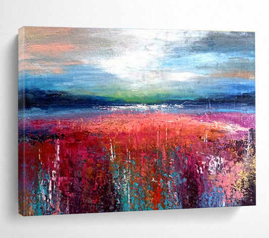 Vibrant Colorful Landscape Abstract Art to Brighten Up Your Dining Area DLZ2394