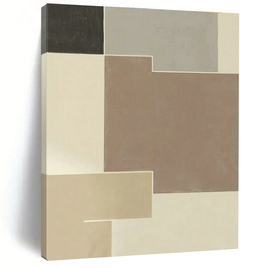 Brown - Grey Geometric Abstract Art for Living Room & Bedroom DLZ0514