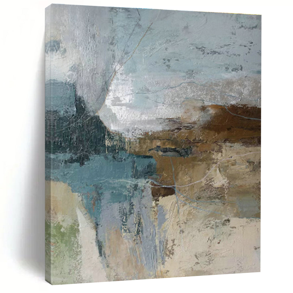 Blue - Brown Abstract Art for Living Room & Office DLZ0400