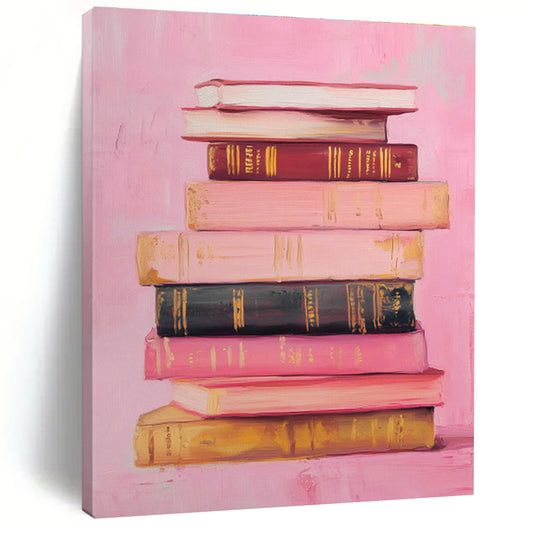 Realistic Book Stack Painting for Bookstore & Intellectual’s Study DLZ0657