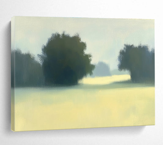 Foggy Field with Trees Art for Nature - Lover’s Bedroom & Rustic - Style Café SC498