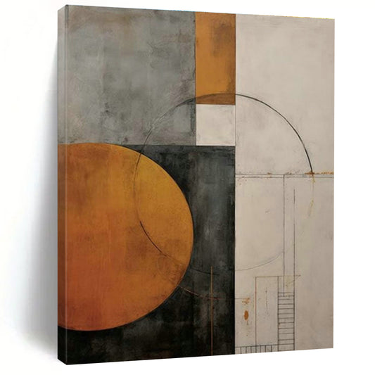 Geometric Abstract in Earth Tones for Industrial - Style Home & Minimalist Art Gallery DLZ2121