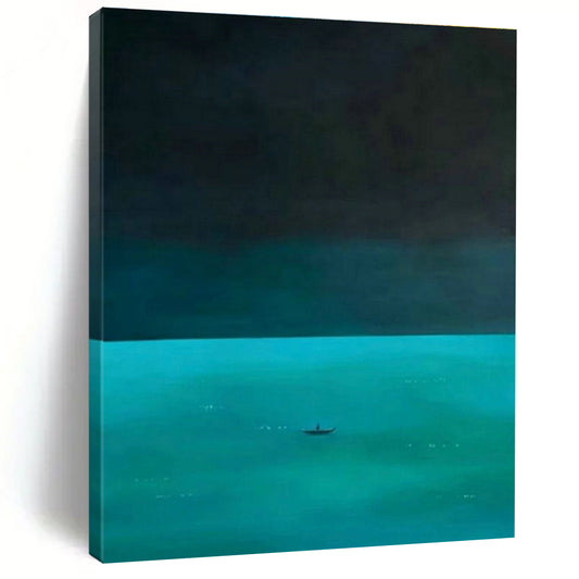 Serene Solitary Boat Art for Zen Home Meditation Corners & Nightstand - Side Relax Zones DLZ0293