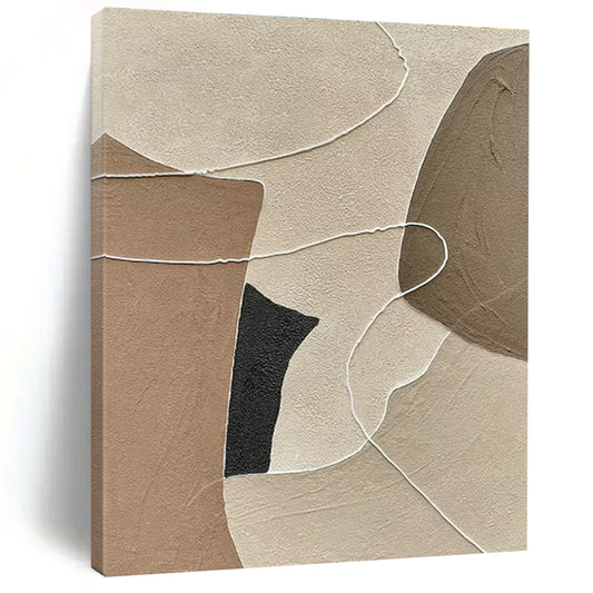 Earth - Toned Abstract Collage Art for Minimalist Living Room & Neutral - Toned Office DLZ1320