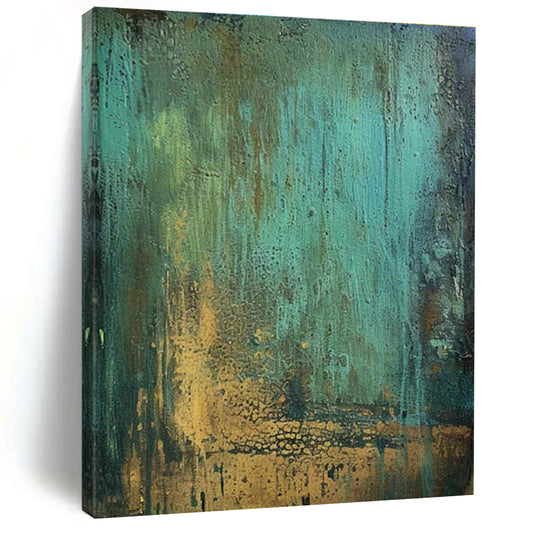 Patina - Inspired Abstract Art with Gold Accents for Living Room & Boutique Hotel Lobby DLZ1201