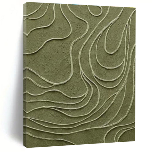 Olive Green Line - Texture Art for Nature - Inspired Home Entryways DLZ0236