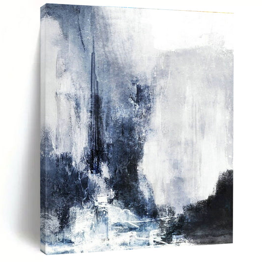 Blue - Gray Abstract Art for Modern Hotel Lobby & Art Gallery Corridor DLZ2037