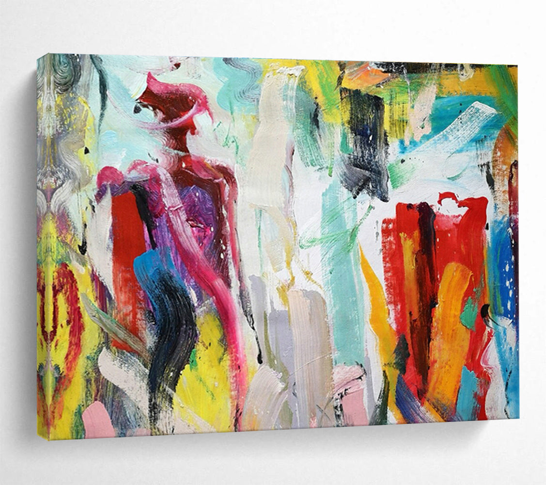 Colorful Figure Abstract Art for Bohemian - Chic Café Community Spaces DLZ2685