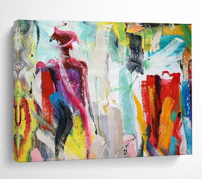 Colorful Figure Abstract Art for Bohemian - Chic Café Community Spaces DLZ2685