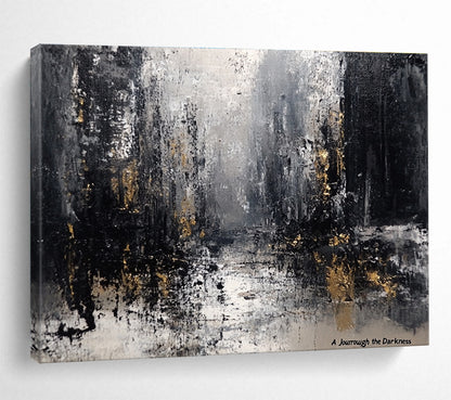 Dark Abstract with Gold Art for Luxury Penthouse & Sophisticated Art Gallery SC286