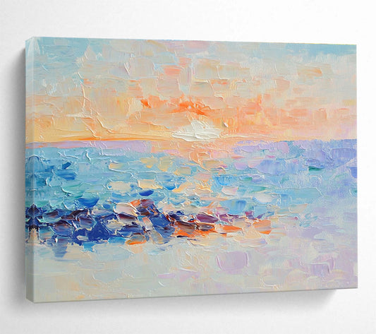 Vibrant Sunset Beach Art for Tropical Resort Lobby & Lively Family Room SC107