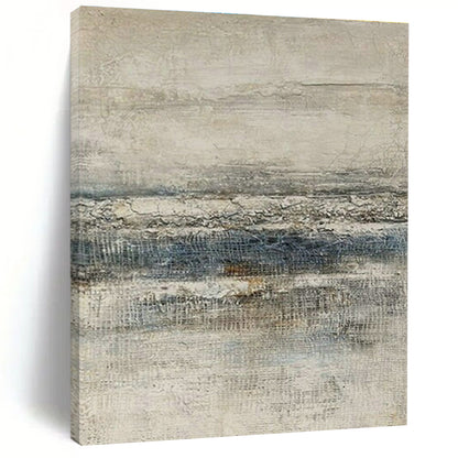 Gray - White - Blue Linen - Textured Art for Coastal Home Office & Nautical Art Gallery DLZ1861