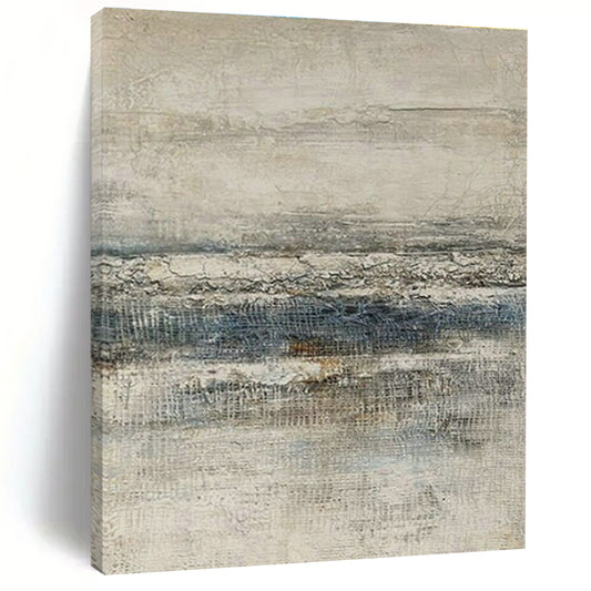 Gray - White - Blue Linen - Textured Art for Coastal Home Office & Nautical Art Gallery DLZ1861