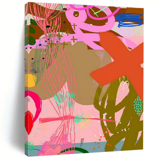 Pink - Purple Abstract Art for Trendy Beauty Salon Waiting Areas DLZ0154