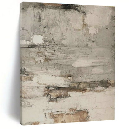 Gray - White - Brown Textured Art for Industrial - Style Café & Minimalist Living Room DLZ1870