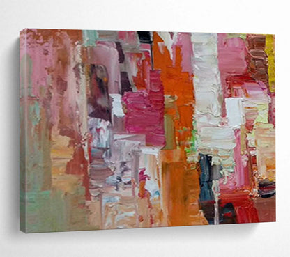 Pink - Orange Geometric Abstract Art for Cheerful Kitchen DLZ2759