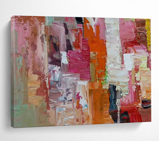 Pink - Orange Geometric Abstract Art for Cheerful Kitchen DLZ2759