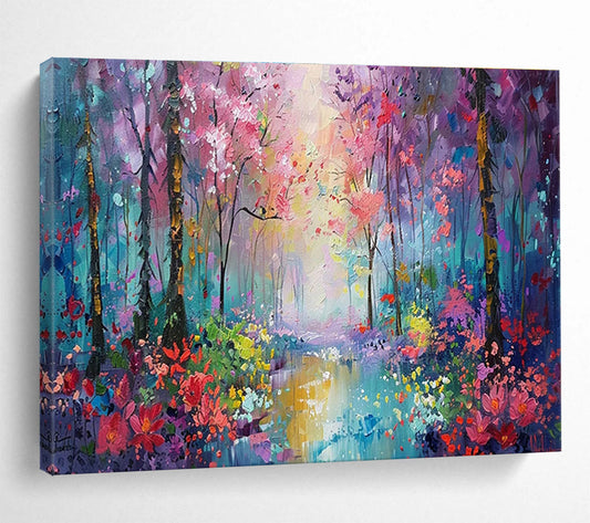 Enchanted Forest Oil Painting for Luxury Spa Retreat Relaxation Rooms DLZ3149