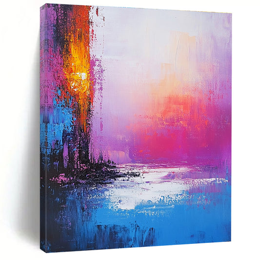 Vibrant Abstract Sunset Landscape for Luxury Hotel Lobby & Home Living Room STSC261