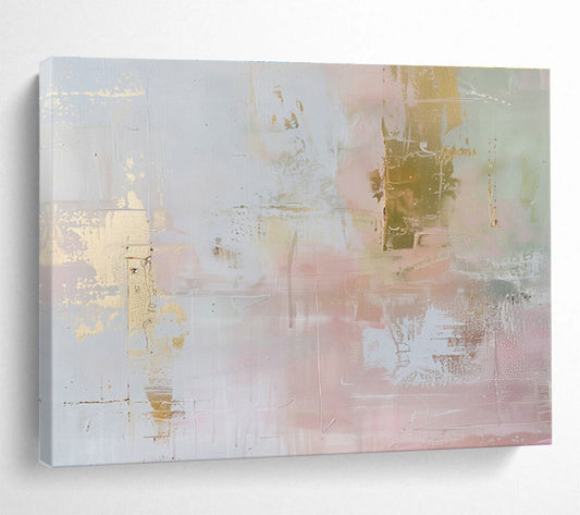 Gold - Pink Soft Abstract Art for Romantic Dressing Area DLZ2882