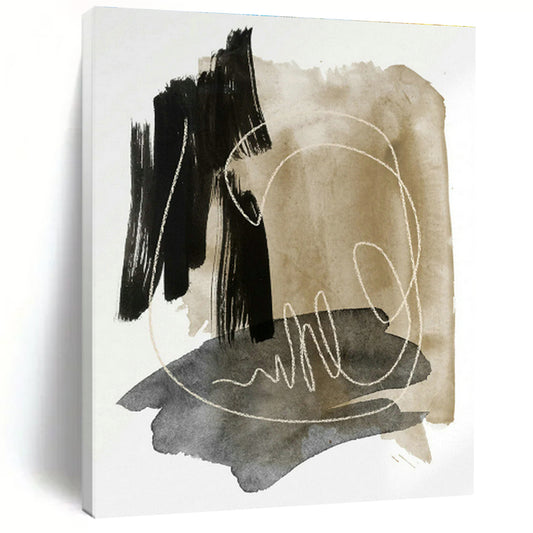 Brown - Grey Line Abstract Art for Living Room & Study DLZ0518