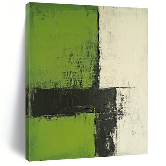 Green and Black Geometric Abstract for Minimalist Home Office & Contemporary Art Space STSC422