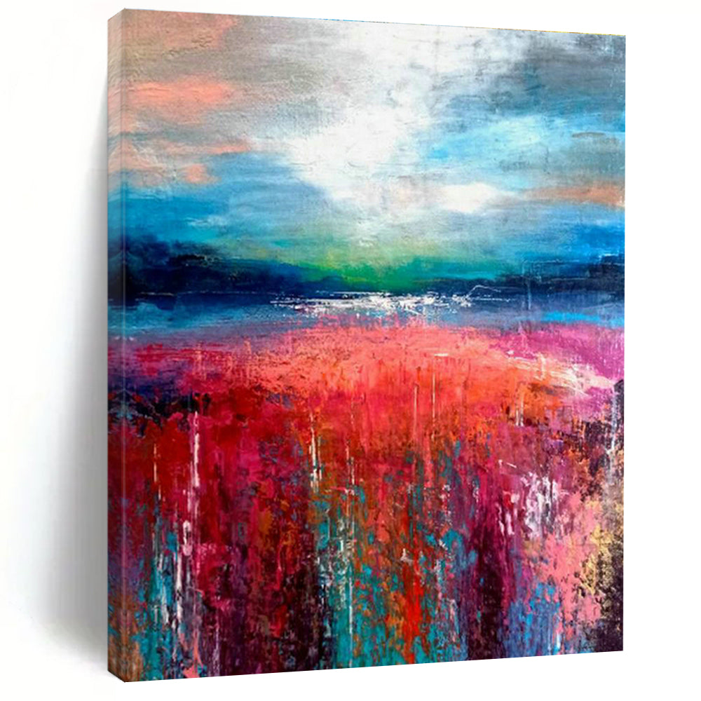 Colorful Landscape Oil Painting for Countryside Villa Living Rooms DLZ0011