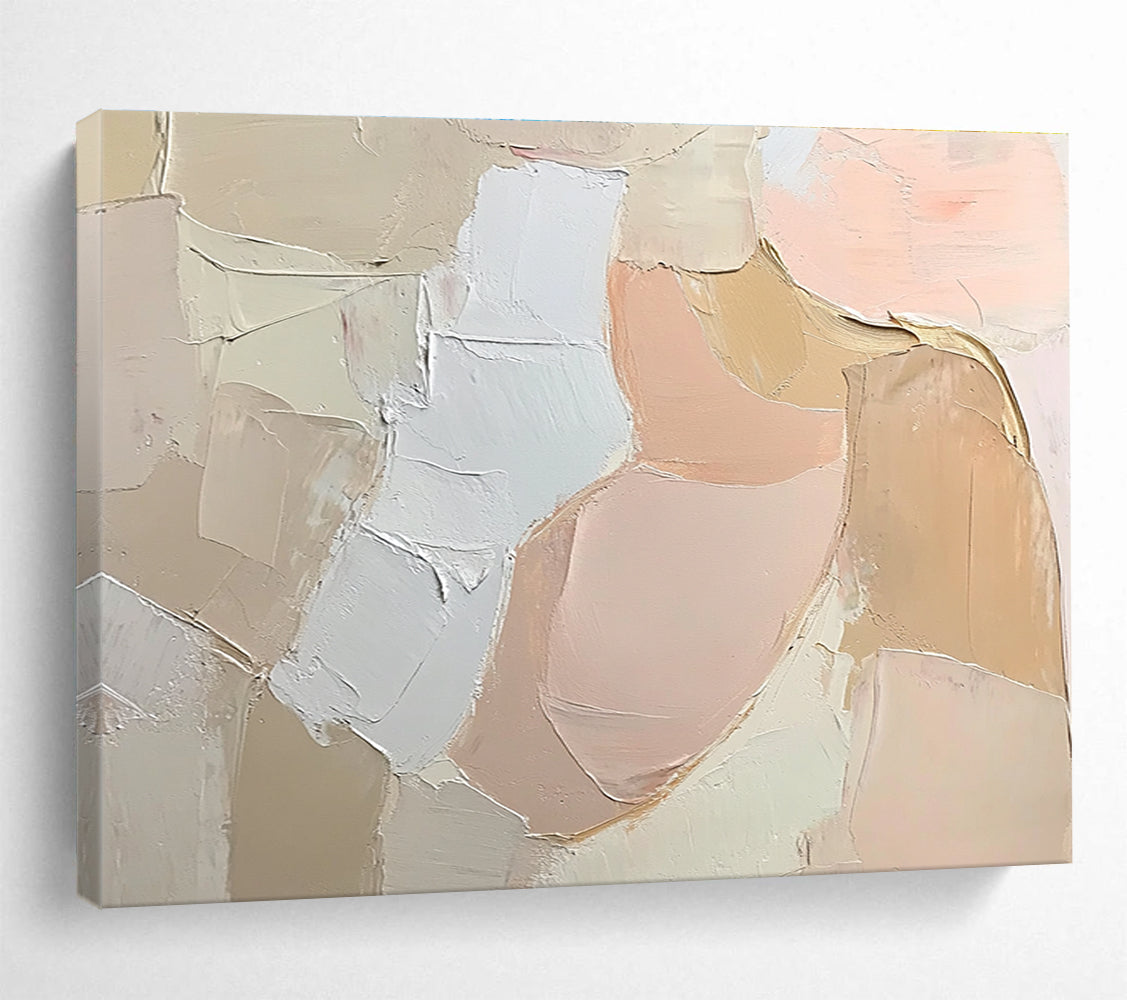 Soft Color Block Abstraction Art for Feminine Boudoir & Minimalist Café SC103