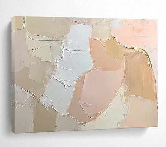 Soft Color Block Abstraction Art for Feminine Boudoir & Minimalist Café SC103