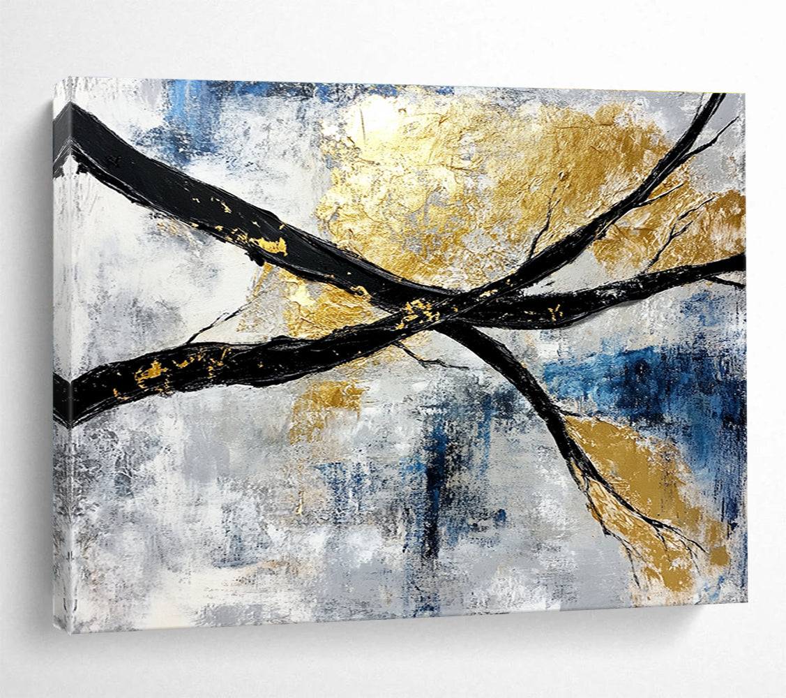 Black Branches with Gold Art for Luxury Hotel Lobby & Elegant Home Library SC367