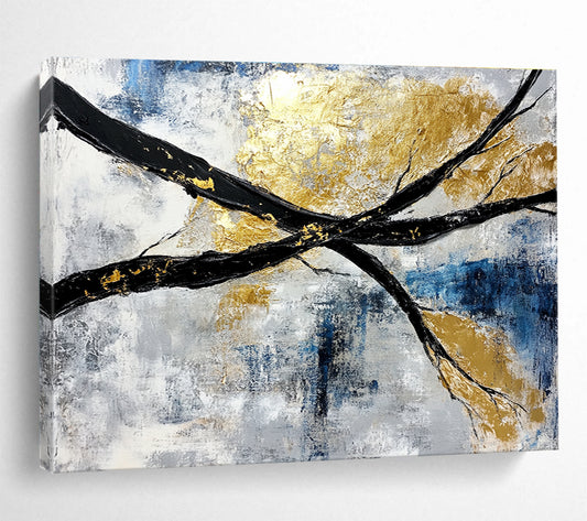 Black Branches with Gold Art for Luxury Hotel Lobby & Elegant Home Library SC367