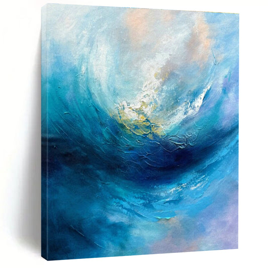 Blue Swirl Art for Beachfront Home Living Room & Ocean Conservation Center DLZ1528