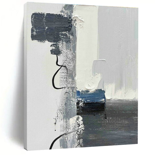 Gray - Blue - White Abstract Art for Minimalist Living Room & Wellness Spa Reception DLZ1672