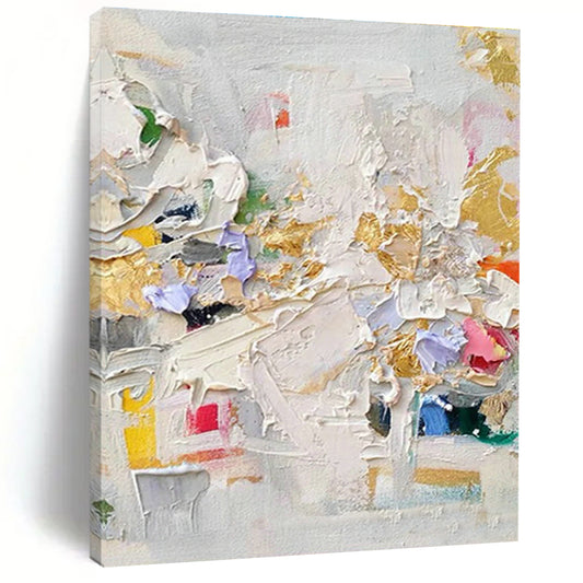 Colorful Cream Abstract Art for Bohemian Studio & Trendy Coffee Shop DLZ1034