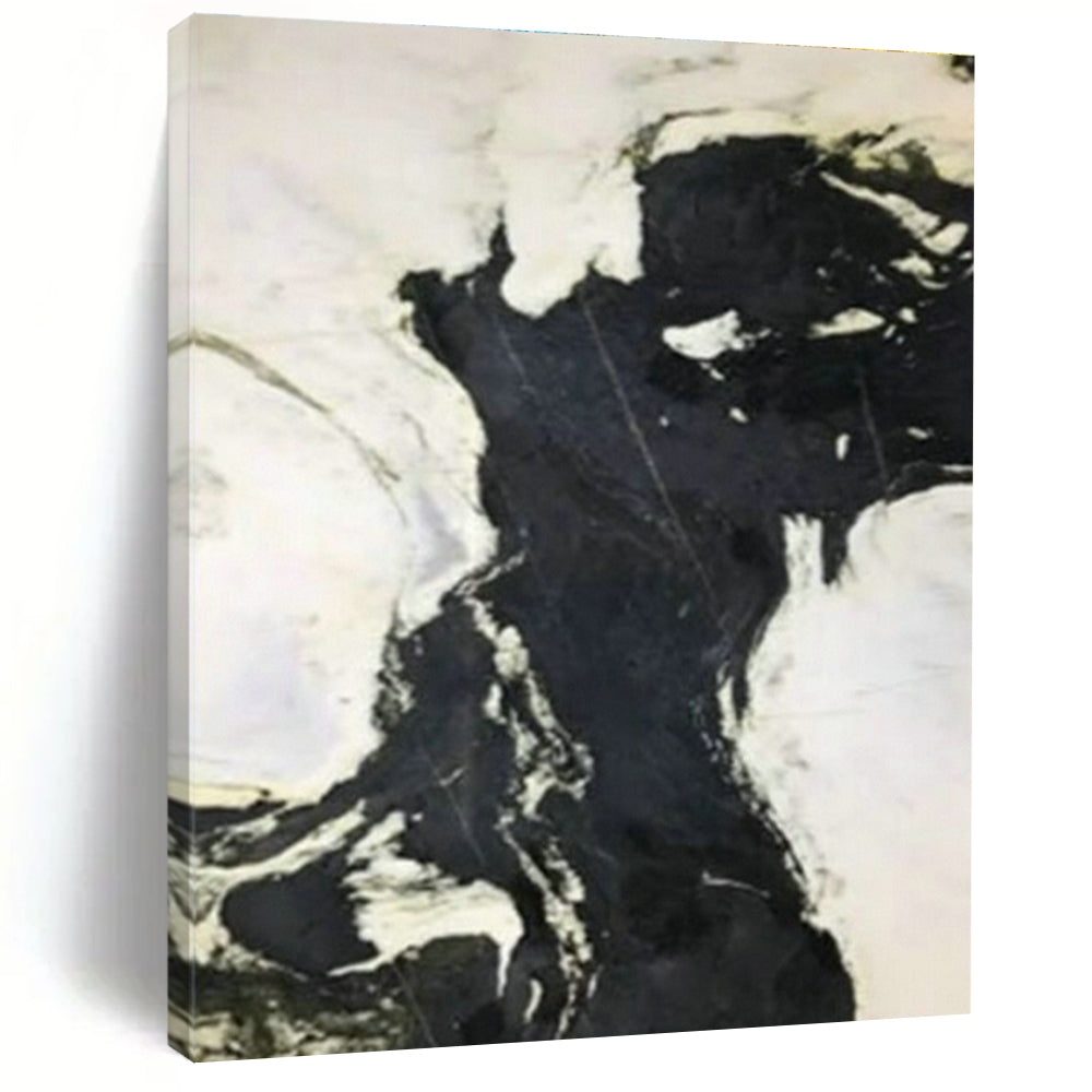Minimalist Black and White Ink Abstract Art for Zen - Inspired Home Office & Contemporary Art Studio DLZ1612
