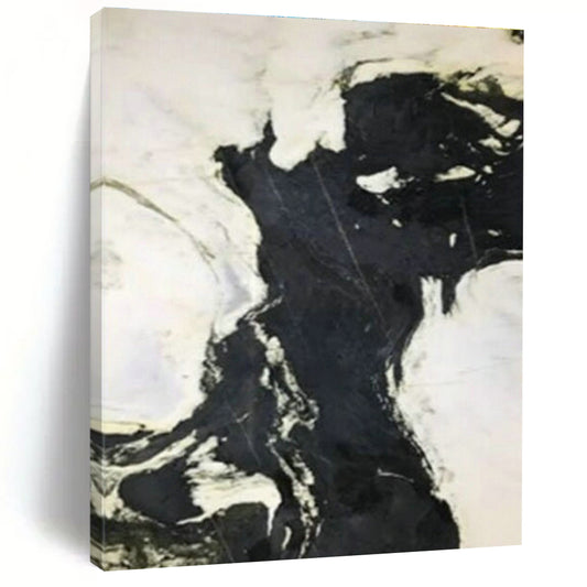 Minimalist Black and White Ink Abstract Art for Zen - Inspired Home Office & Contemporary Art Studio DLZ1612