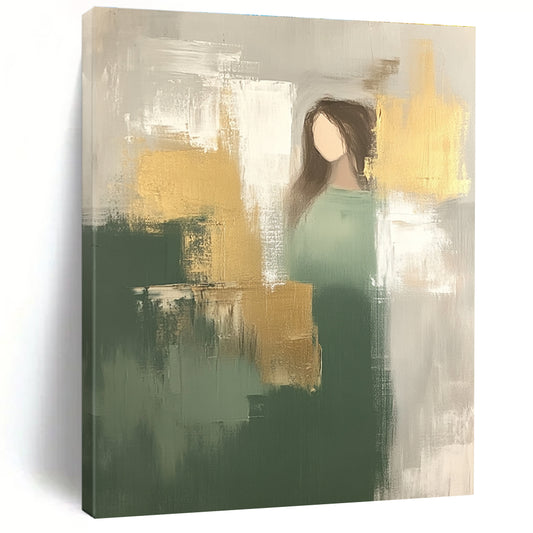 Figure with Gold and Green for Sophisticated Living Room & Inspirational Office STSC242