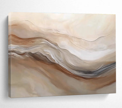 Flowing Neutral Waves Art for Spa - Like Bedroom & Minimalist Home Decor SC447