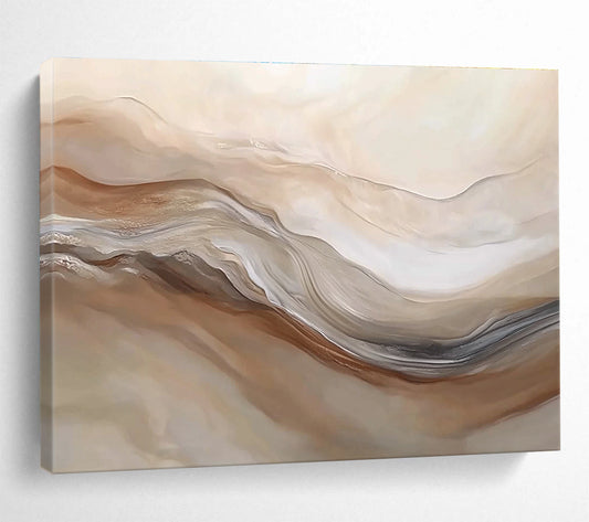 Flowing Neutral Waves Art for Spa - Like Bedroom & Minimalist Home Decor SC447