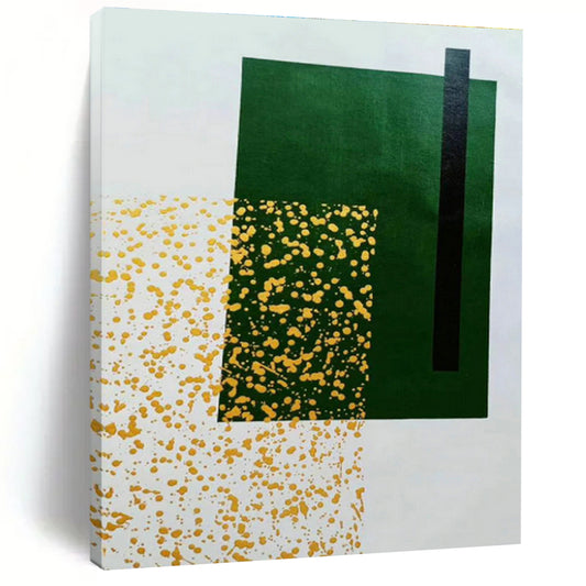 Green and Yellow Geometric Abstract Art for Modern - Tropical Home & Art - Centric Co - working Space DLZ0759