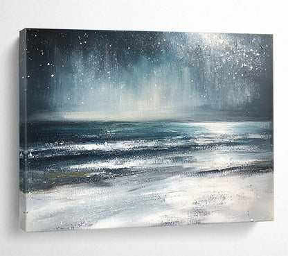 Starry Night Over the Ocean Art for Nautical - Themed Bedroom & Astronomy Lover’s Lounge SC412