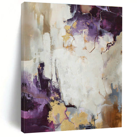 Luxe Purple - Gold Abstract Art for Bedroom & Living Room DLZ0398